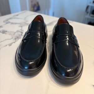 NEW! Lui Jo Black Patent Leather Penny Loafers for Men, Sz 43